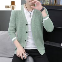 YANXU2023秋针织男装青少年潮流开衫毛线衣时尚百搭外套V领休闲衫