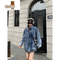 YANXU美式重工情侣夹克外套街头宽松休闲小众设计做旧牛仔外套潮
