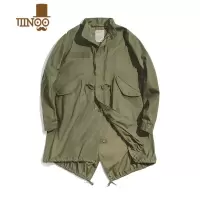 YANXU工装 美式复古二战M65战壕派克服鱼尾风衣长款大衣斗篷外套男