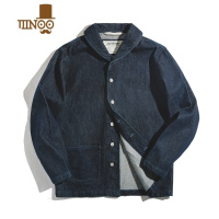 YANXU工装美式水洗丹宁夹克牛仔衣养牛猎装翻领西装外套多口袋男服