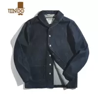 YANXU工装美式水洗丹宁夹克牛仔衣养牛猎装翻领西装外套多口袋男服