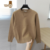 YANXU2023秋季新款毛衣男纯色套头圆领柔软青年百搭流行打底内搭针织衫