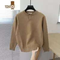 YANXU2023秋季新款毛衣男纯色套头圆领柔软青年百搭流行打底内搭针织衫