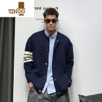 YANXU日韩系毛衣简约男女外套潮牌设计感宽松休闲百搭开衫棒球服