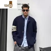 YANXU日韩系毛衣简约男女外套潮牌设计感宽松休闲百搭开衫棒球服