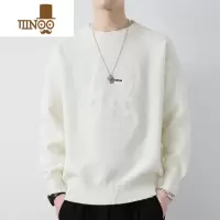 YANXU保暖毛衣男士圆领宽松打底针织衫小熊线衣加绒加厚款男装