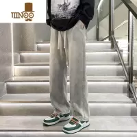 YANXU黄泥染牛仔裤男款美式宽松直筒长裤夏季高街潮牌水洗阔腿休闲裤子