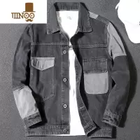 YANXU浅色牛仔外套男秋季衣服休闲新款潮牌ins青少年宽松大码工装夹克