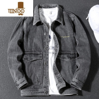 YANXU潮男百搭2022秋季新款牛仔夹克男ins潮牌款个性工装开衫外套