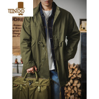 YANXU美式复古军绿M51工装派克服男士风衣中长款宽松大码斗篷外套