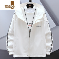 YANXU潮牌纯色连帽外套男新款青年薄款夹克衫高端潮流时尚防风衣