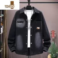 YANXU牛仔夹克外套男衬衫领潮牌上衣痞帅休闲宽松工装牛仔衣春装