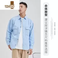 YANXU[]2023秋季外套长袖开衫衬衣男日系工装多口袋休闲衬衫