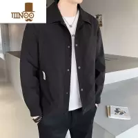 YANXU外套男2023年新款风衣短款潮牌翻领工装成熟稳重加棉浅色夹克