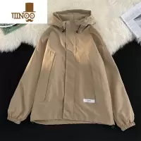 YANXU日系冲锋衣外套男生新款潮牌痞帅上衣服连帽户外防水风衣夹克