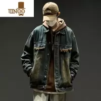 YANXU牛仔外套男款美式古着复古潮牌水洗做旧工装上衣男生秋季夹克