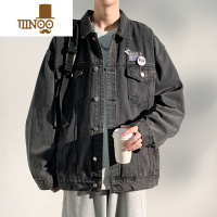 YANXU美式复古宽松工装牛仔夹克男士潮牌休闲痞帅百搭外套上衣服