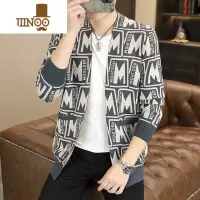 YANXU毛衣开衫男士潮流针织衫2023新款个性青少年外穿潮牌百搭外套