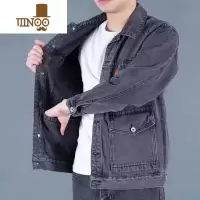 YANXU款牛仔外套2023新款日系潮牌多口袋工装宽松大码男装夹克