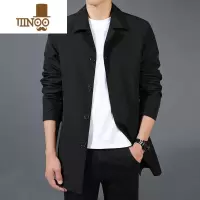 YANXU中长款风衣男士2023新款防风夹克商务休闲外套纯色潮流男装
