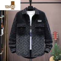 YANXU牛仔衬衫式夹克外套男款潮牌宽松雅痞帅青少年初高中学生褂子