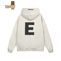 YANXU11E“E”美式复古男女背后印花字母logo连帽卫衣外套帽衫