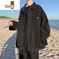 YANXU水洗牛仔衣外套男秋季潮牌宽松大码夹克港风百搭休闲青少年上衣服