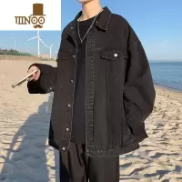 YANXU水洗牛仔衣外套男秋季潮牌宽松大码夹克港风百搭休闲青少年上衣服
