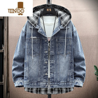 YANXU青少年牛仔外套男士潮流假工装夹克潮牌男款秋装上衣服
