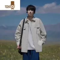 YANXU日系工装衬衫男士款潮牌感痞帅百搭宽松休闲长袖衬衣外套