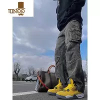 YANXU美式工装裤潮牌男复古vintage裤子高街vibe风迷彩修身直筒牛仔裤