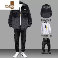 YANXU牛仔外套男士新款感套装潮牌男装搭配一套痞帅气夹克流