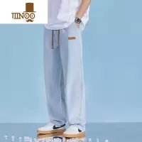YANXU阔腿牛仔裤男士夏季薄款直筒宽松2023新款潮牌高街休闲长裤子