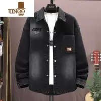 YANXU款13青少年男装15大童男孩牛仔衬衫高初中学生16帅气夹克外套