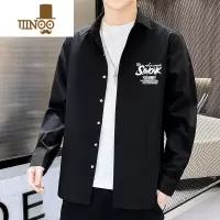 YANXU长袖衬衫男士日系潮牌痞帅休闲衬衣青少年高中学生潮流外套