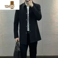 YANXU2023春季新品男士商务休闲轻薄翻领风衣时尚轻奢英伦纯色外套气质