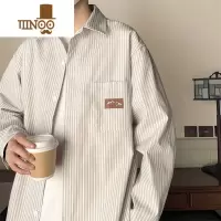 YANXUcityboy廓形条纹衬衫男长袖夏季设计感潮牌日系休闲衬衣外套
