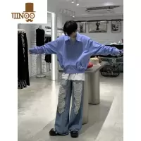YANXU美式复古条纹衬衫男日系帅气百搭潮牌ins休闲外套情侣长袖