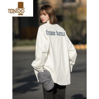 YANXU日系少年感衬衫男夏季潮牌美式廓形长袖衬衣oversize情侣薄款外套