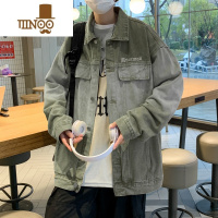 YANXU渐变水洗牛仔外套男春季美式复古高街潮牌vibe情侣款工装休闲夹克