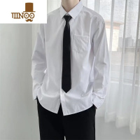 YANXU日系学生休闲百搭jk衬衣套装班服dk制服男全套男长袖领带纯白衬衫