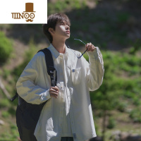 YANXU@ 白衬衫男秋季日系Cityboy宽松休闲工装长袖衬衣外套