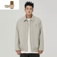YANXU2023秋季新款外套男宽松设计感工装夹克男休闲百搭侧缝插袋上衣男