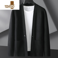 YANXU大码男装休闲针织衫外套胖子加肥加大V领宽松开衫长袖毛衣