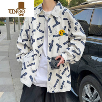 YANXU青少年牛仔外套12岁男孩13初中学生长袖衬衫15大童男装