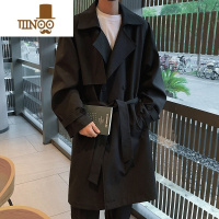 YANXU风衣男士款外套中长款设计感新款流行vintage复古风秋季大衣