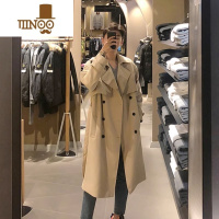 YANXU卡其色俄式大衣男中长款那不勒斯风衣设计感韩系风格穿搭情侣外套