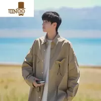 YANXU日系设计感衬衫男士新款潮牌慵懒风感痞帅情侣宽松外套
