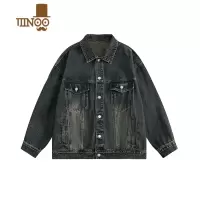 YANXUBOLM美式复古牛仔外套男感宽松情侣工装翻领夹克潮牌