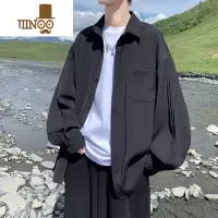 YANXU日系条纹衬衫男士潮牌复古百搭休闲宽松感长袖衬衣外套